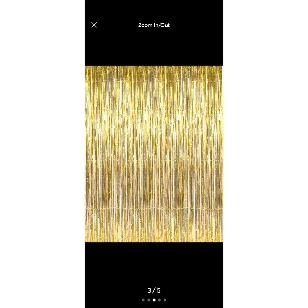 2 Pack Foil Fringe Party Backdrop Gold